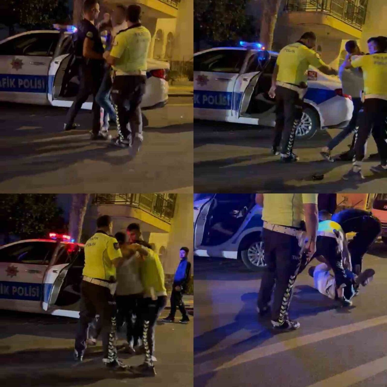 Mersin'in Erdemli ilçesinde, alkollü minibüs sürücüsü S.A., polis tarafından durdurulmaya