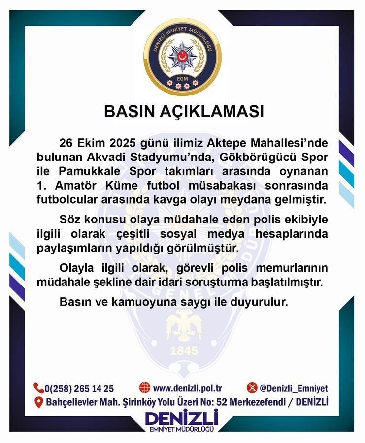 Denizli'nin Pamukkale ilçesinde Gökbörügücüspor ve Pamukkalespor arasında oynanan amatör maçta