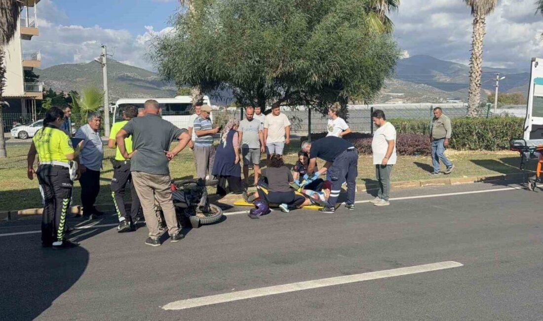 Antalya'nın Gazipaşa ilçesinde, bir okul servis aracı ile motosikletin çarpışması