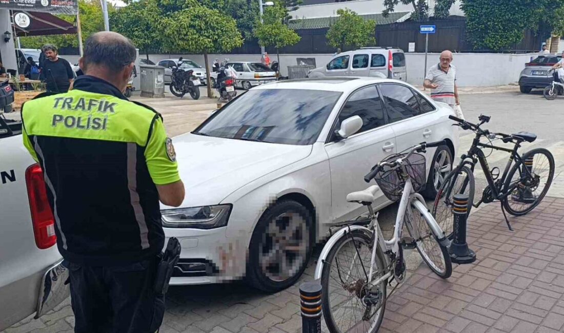Antalya'nın Manavgat ilçesinde bir vatandaşın ihbarıyla trafik polisi, bir araçta