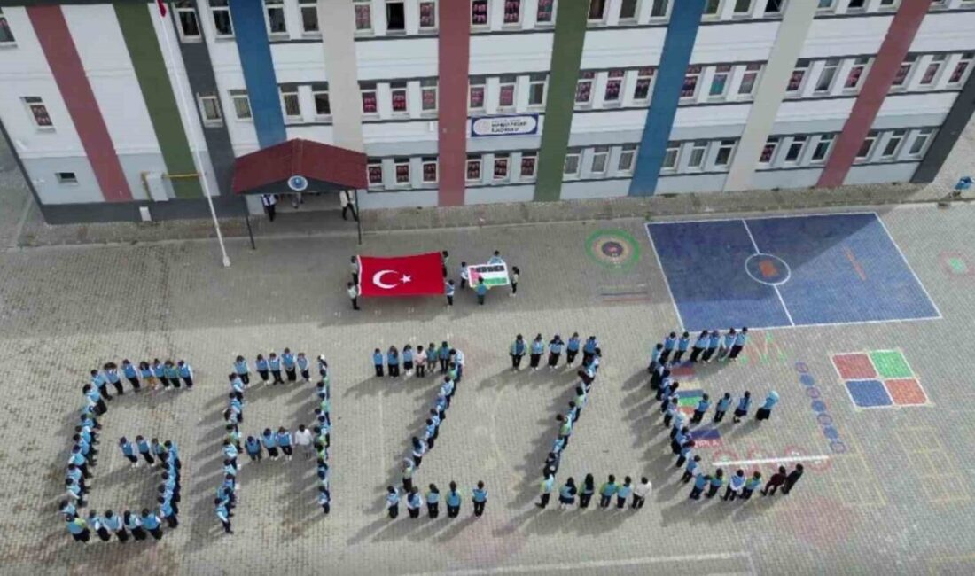 Erzurum Aşkale Hakkı Pınar Ortaokulu öğrencileri, Gazze'deki zulme dikkat çekmek