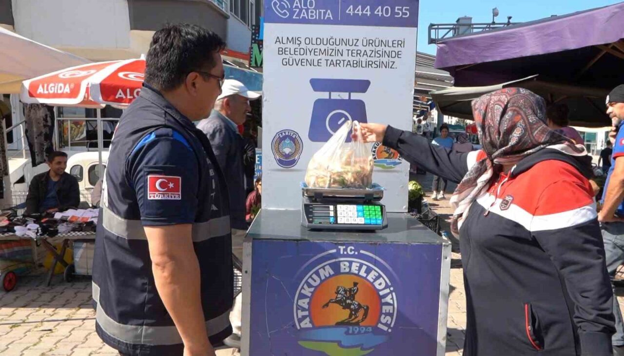 Samsun Atakum Belediyesi, semt pazarlarında tartı hizmeti uygulamasını başlattı. Vatandaşlar,