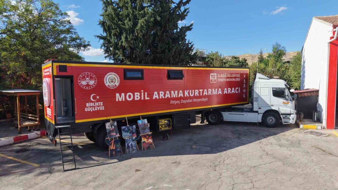 Elazığ Belediyesi İtfaiye Müdürlüğü, atıl bir tır dorsesini ‘Mobil Arama