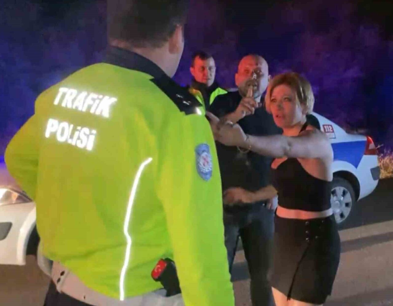 Aksaray'da polisin durdurduğu araçtaki sürücü Yusuf K. ve yanındaki Döne