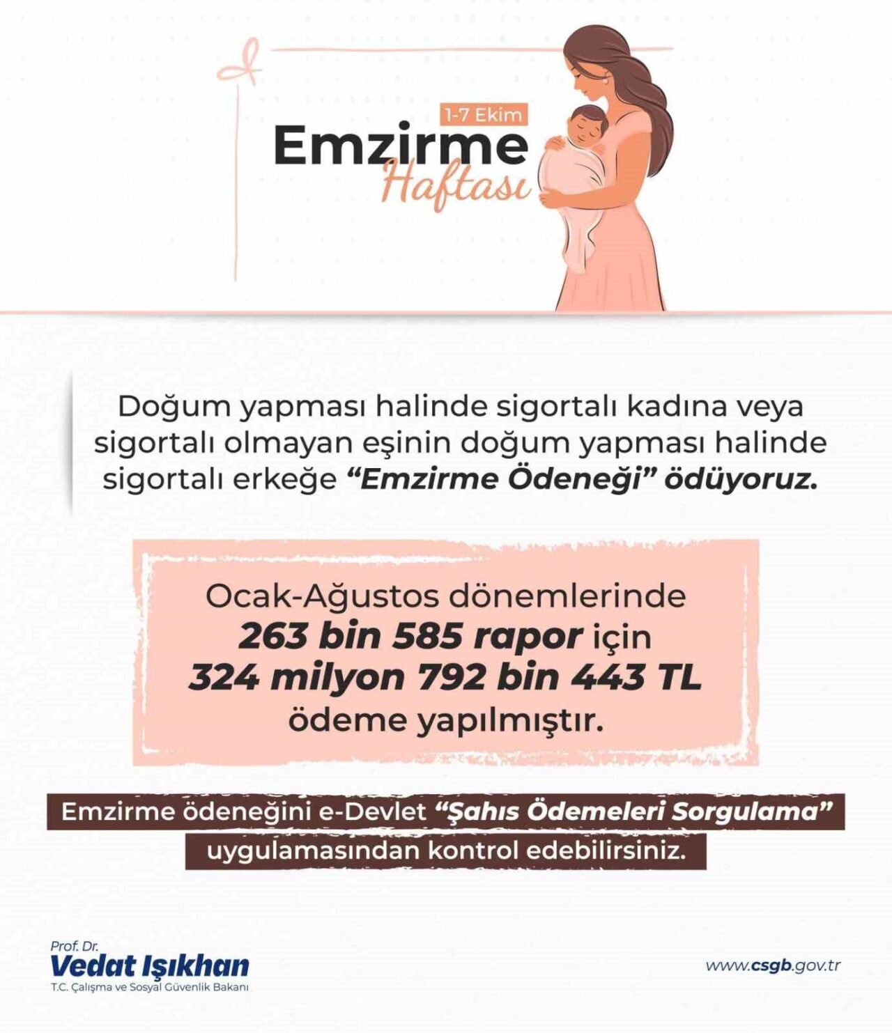 Çalışma ve Sosyal Güvenlik Bakanı Vedat Işıkhan, 2023 yılı Ocak-Ağustos