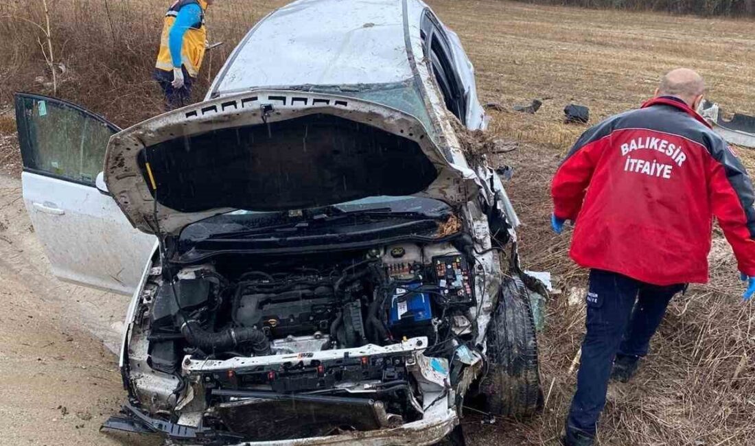 Bigadiç ilçesinde gerçekleşen trafik kazasında, N.K. yönetimindeki otomobil yoldan çıkarak