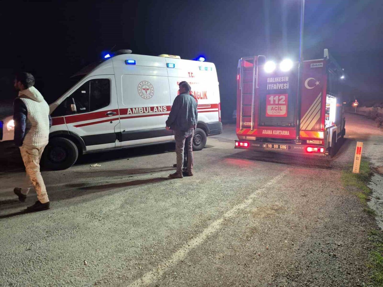 Balıkesir’in Savaştepe kara yolunda kontrol kaybı yaşayan E.F.G. yönetimindeki otomobil