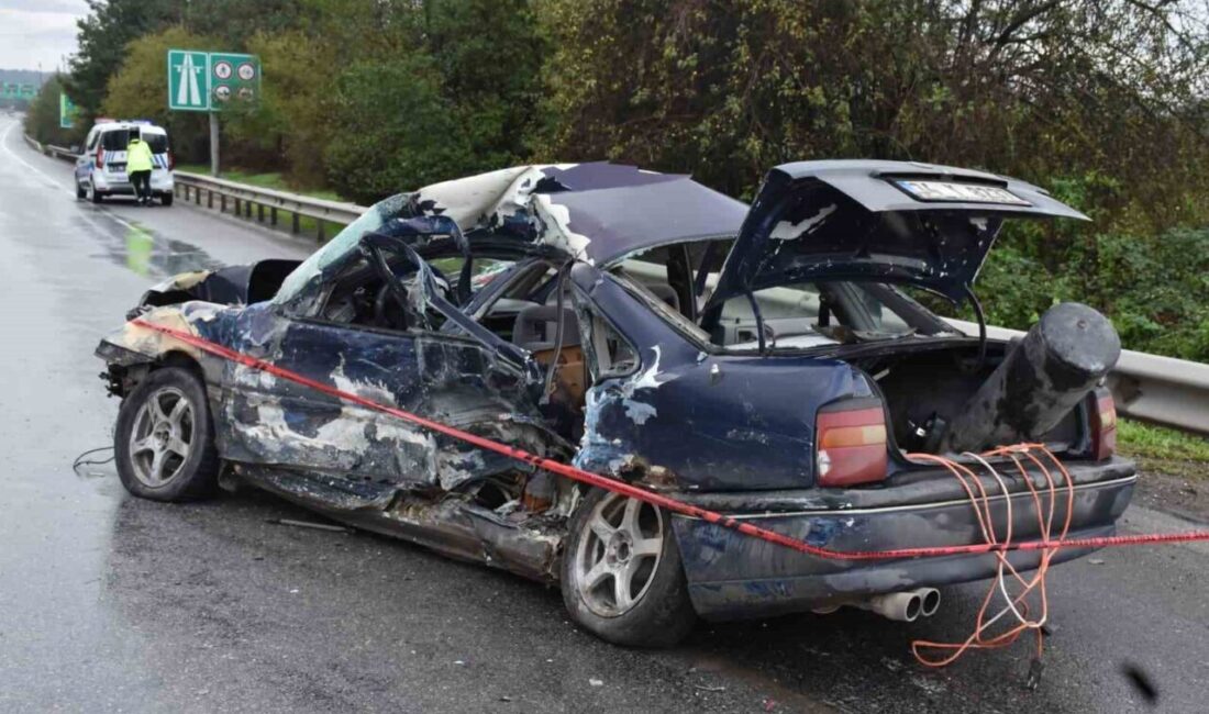 Sakarya'nın Hendek ilçesinde bir otomobile çarpan sürücüsüz aracın ardından meydana