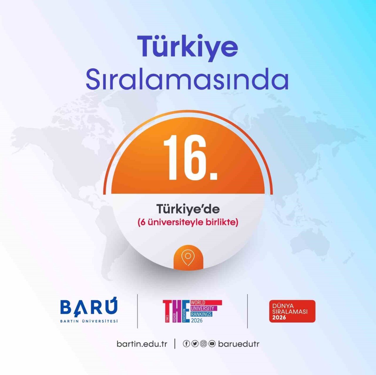 Bartın Üniversitesi, Times Higher Education 2026 Dünya Üniversite Sıralaması'nda 1001-1200
