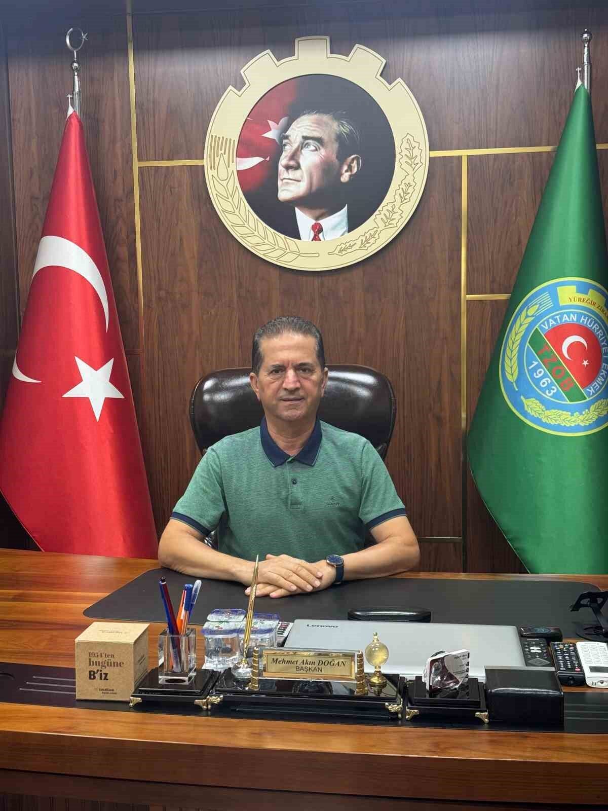 Adana Yüreğir Ziraat Odası Başkanı Mehmet Akın Doğan, çiftçilerin ekonomik