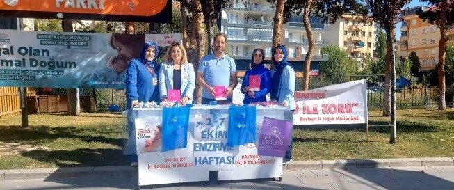 Bayburt'ta 1-7 Ekim Emzirme ve Normal Doğum Haftası kapsamında farkındalık