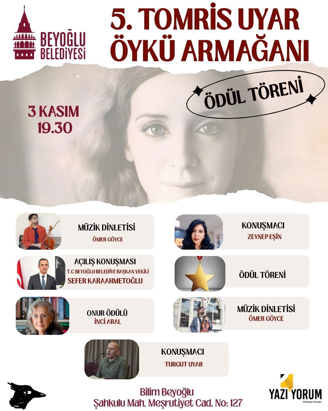 Beyoğlu Belediyesi, Türk edebiyatının önemli ismi Tomris Uyar anısına "Tomris