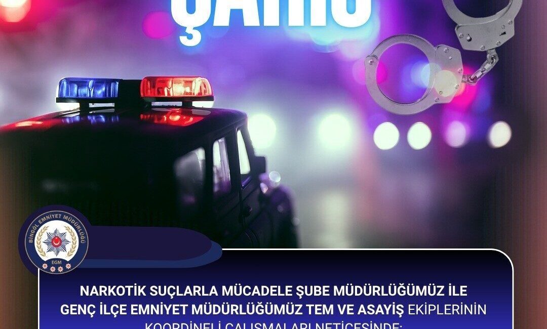 Bingöl'de narkotik suçlarla mücadele ekipleri, 'Uyuşturucu Madde Ticareti' suçundan 15