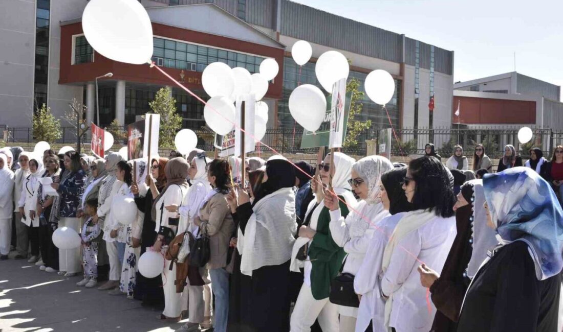 Bitlis'te kadınlar, Gazze saldırılarını protesto etmek için "Sessiz Çığlık Yürüyüşü"