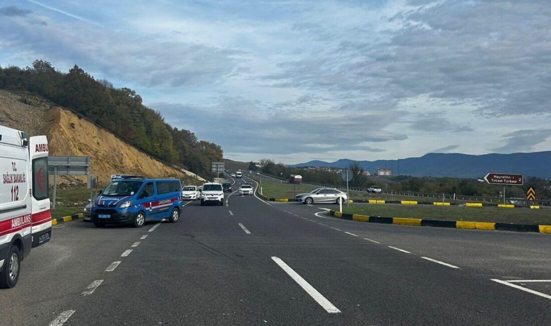 Bolu'da D-100 karayolu üzerinde hafif ticari araç ile otomobilin çarpışması