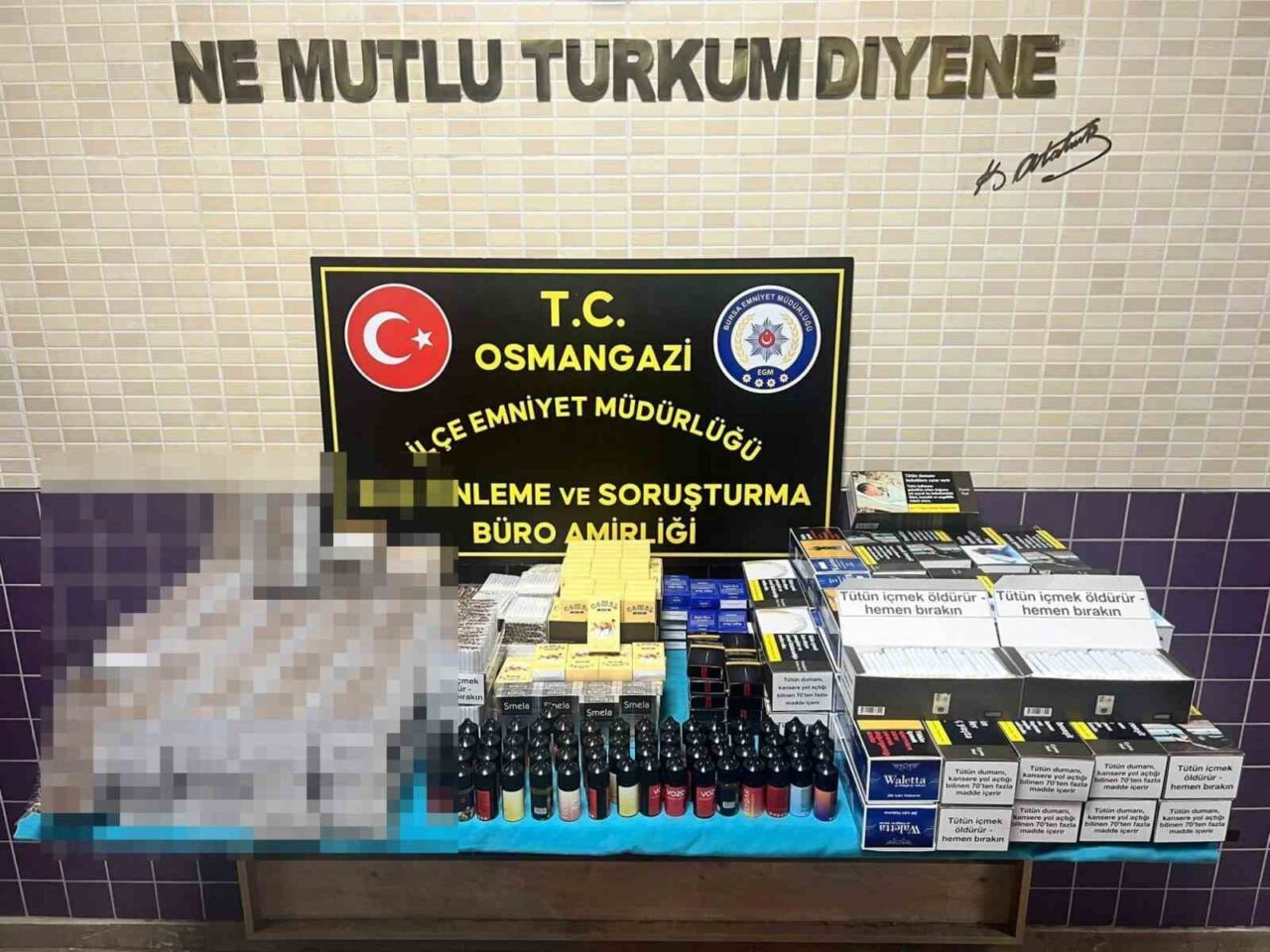 Bursa'nın Osmangazi ilçesinde gerçekleştirilen operasyonda, kaçak tütün ürünlerine yönelik önemli