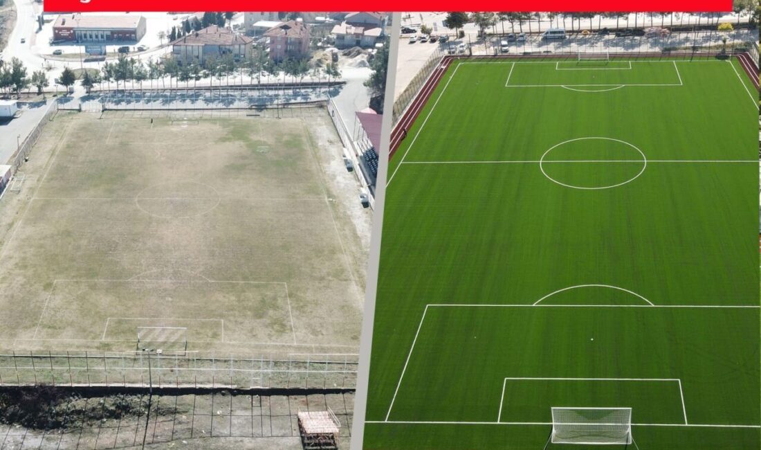 Denizli Gençlik Spor İl Müdürlüğü, Çal Futbol Sahası'nın yenileme çalışmalarını