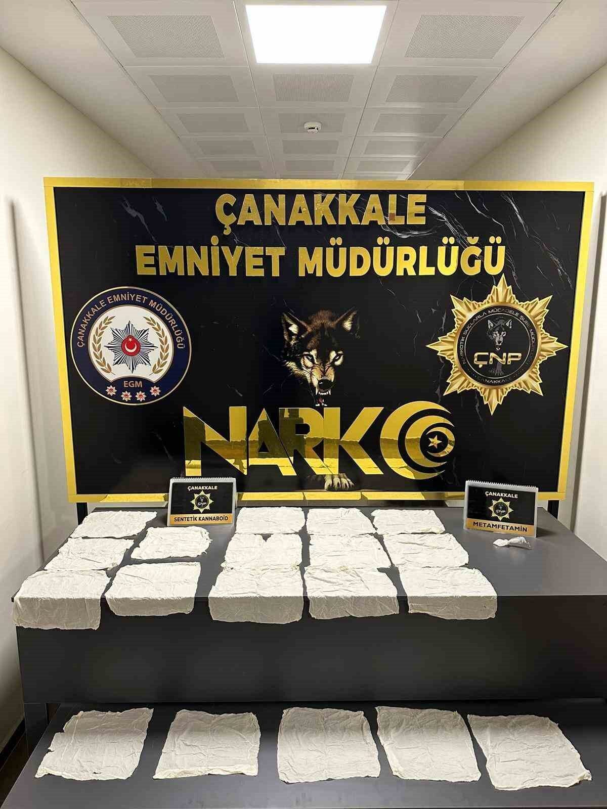 Çanakkale'de düzenlenen uyuşturucu operasyonunda 20 bin kullanımlık sentetik kannabinoid ve