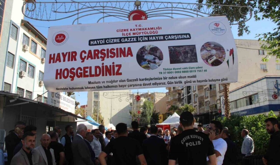Cizre’de Filistinli Kardeşlere Yardım Eli Uzatıldı: Hayır Çarşısı Kuruldu Cizre'de, Müftülük ve Türkiye Diyanet Vakfı tarafından düzenlenen 'Cizre Filistin