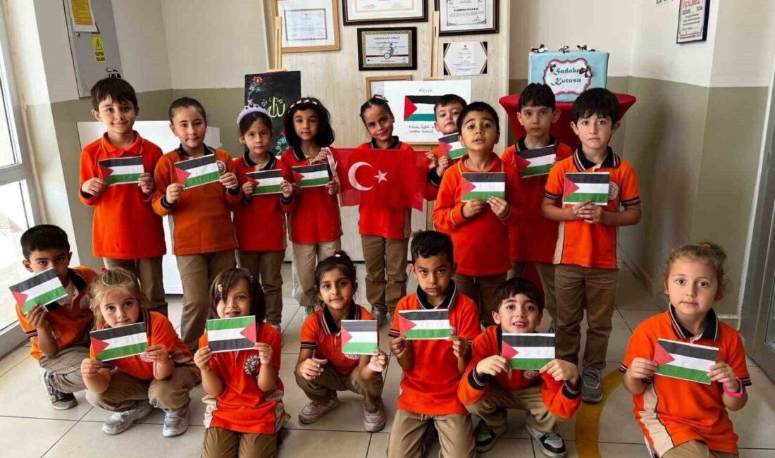 Malatya'nın Darende ilçesindeki Mehmet Akif Ersoy İlkokulu, Filistin'e destek için