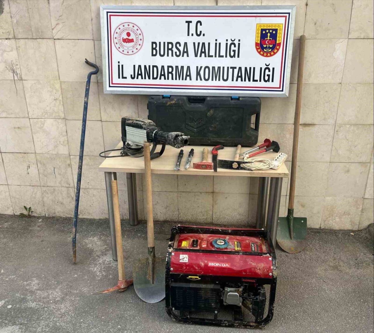 Bursa'nın Gemlik ilçesinde ormanlık alanda kaçak kazı yapan 4 kişi,