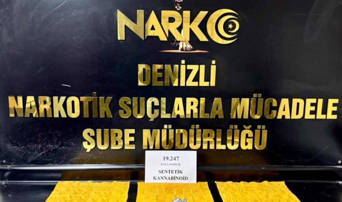 Denizli'de yapılan uyuşturucu operasyonunda, 19 bin 247 kullanımlık sentetik kannabinoid