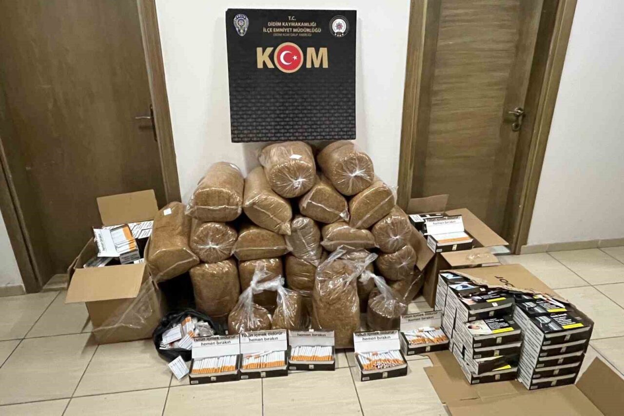 Aydın İl Emniyet Müdürlüğü, Didim'de düzenlediği operasyonlarda kaçak tütün ve
