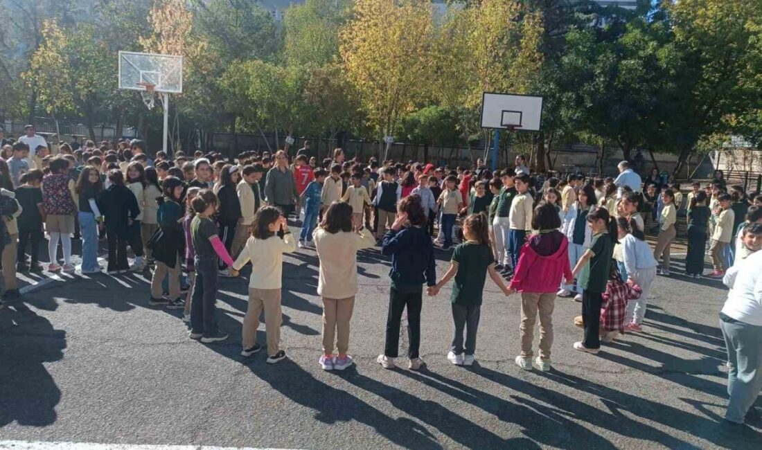 Diyarbakır'ın Kayapınar ilçesindeki Hantepe Eğitim Şehitleri İlkokulu'nda, Dünya Afet Risklerinin