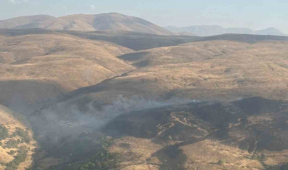 Elazığ’ın Karakoçan ilçesinde Kavalcık köyü yakınlarında çıkan yangın, ekiplerin çabalarıyla