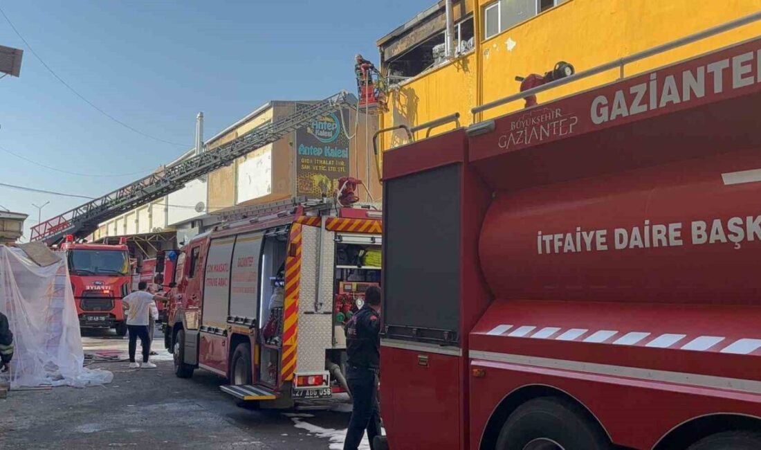 Gaziantep'in Şehitkamil ilçesindeki bir gıda işletmesinin depo bölümünde çıkan yangın,