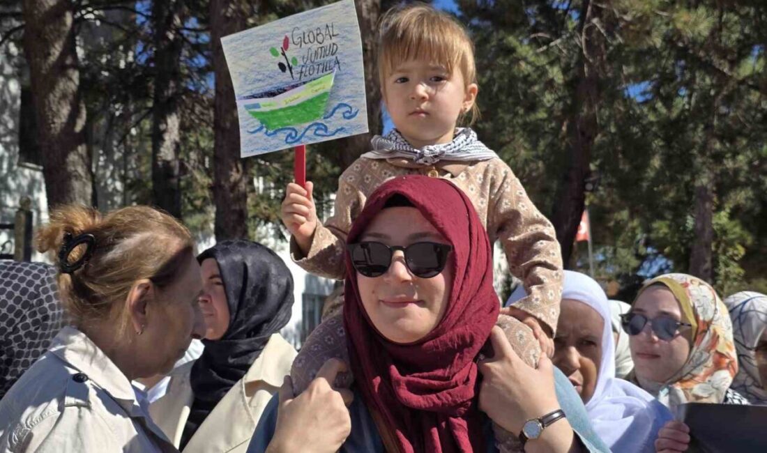 Yozgat'ta, 7 Ekim 2023'teki Gazze saldırılarının yıl dönümü nedeniyle kadınlar