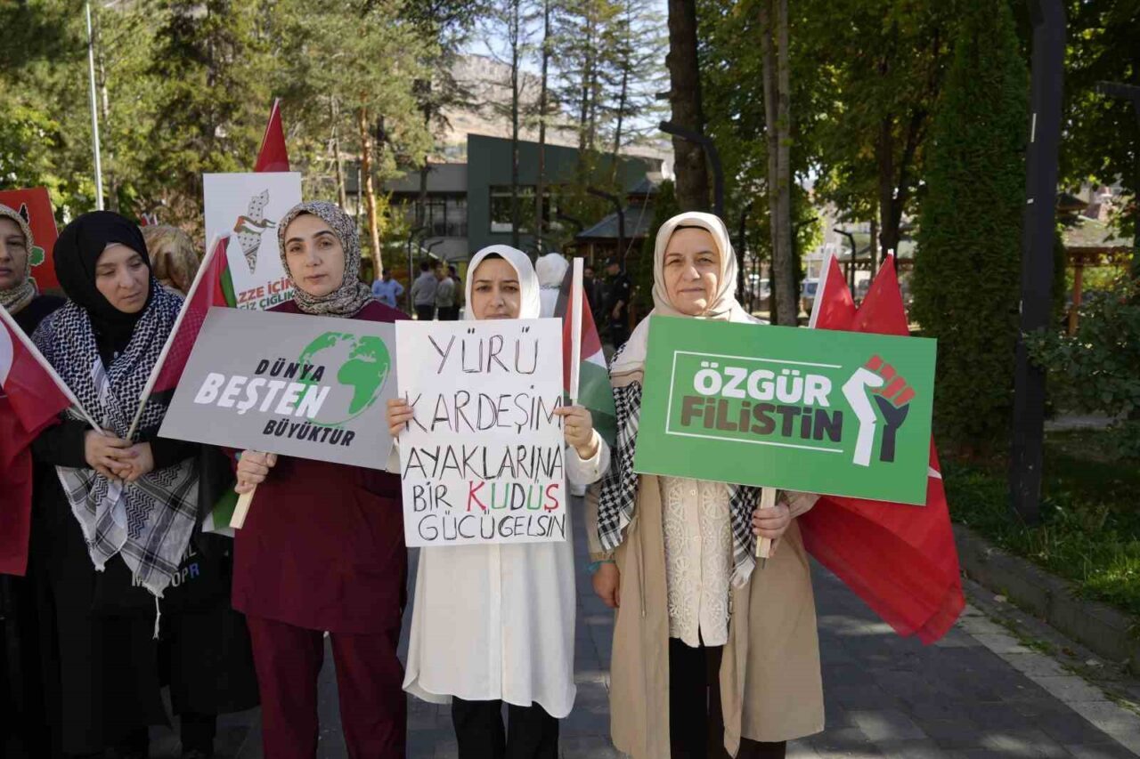 Gümüşhane'de "Gazze İçin Sessiz Çığlık" yürüyüşü, AK Parti Kadın Kolları
