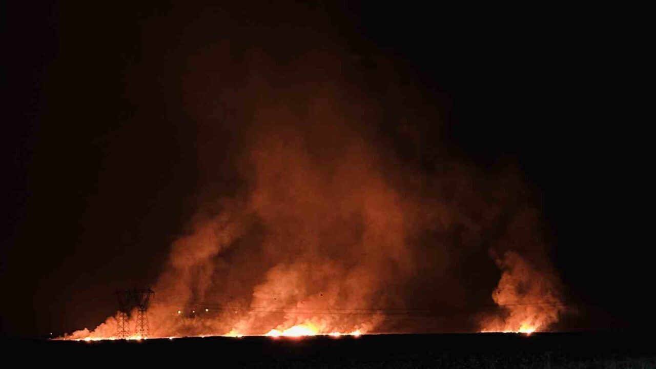 Hakkari'nin Yüksekova ilçesindeki Nehil Sazlığı'nda öğle saatlerinde çıkan yangın, rüzgarın