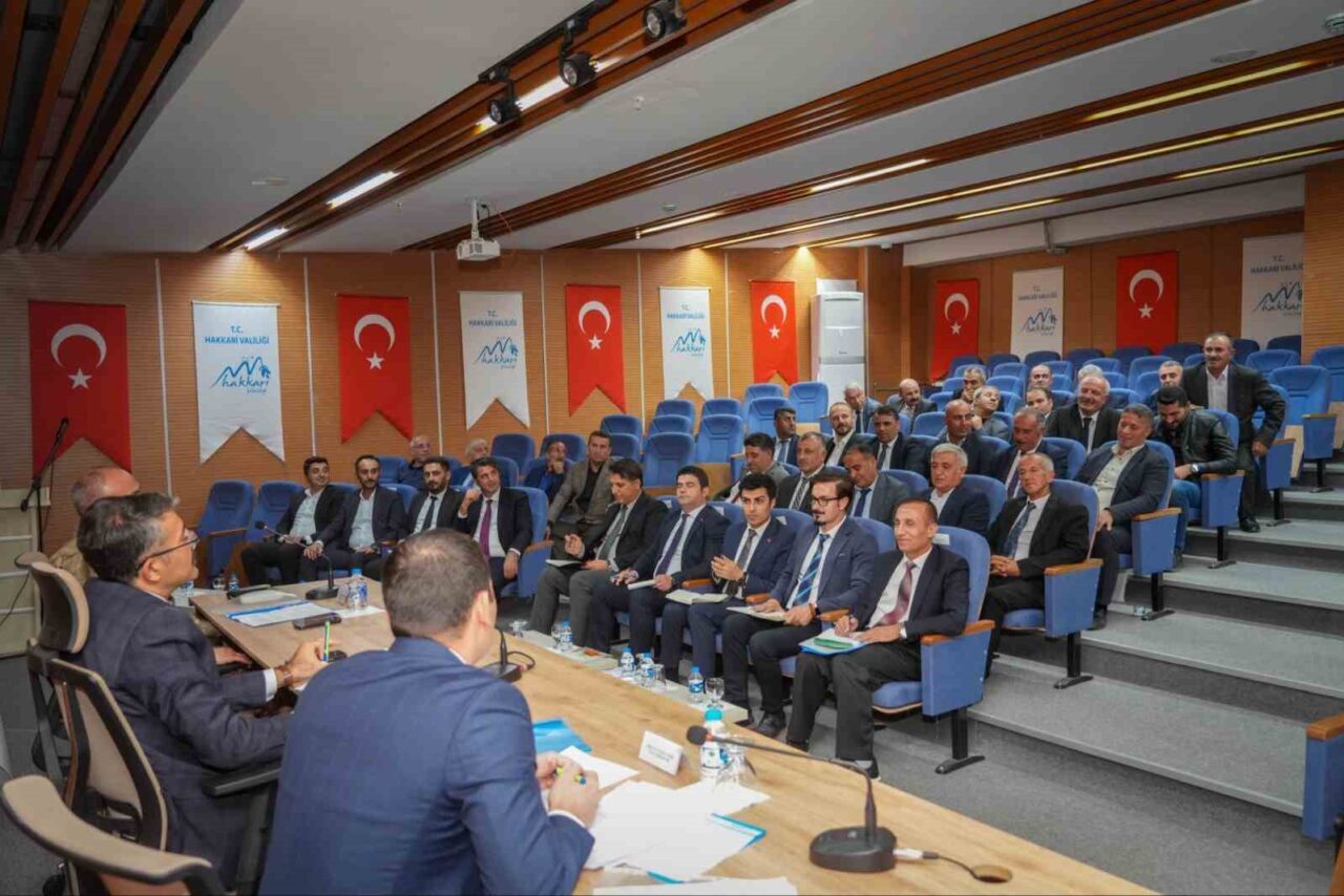 Hakkari'de Vali Ali Çelik'in başkanlığında düzenlenen toplantıda, köylerin sorunları ele