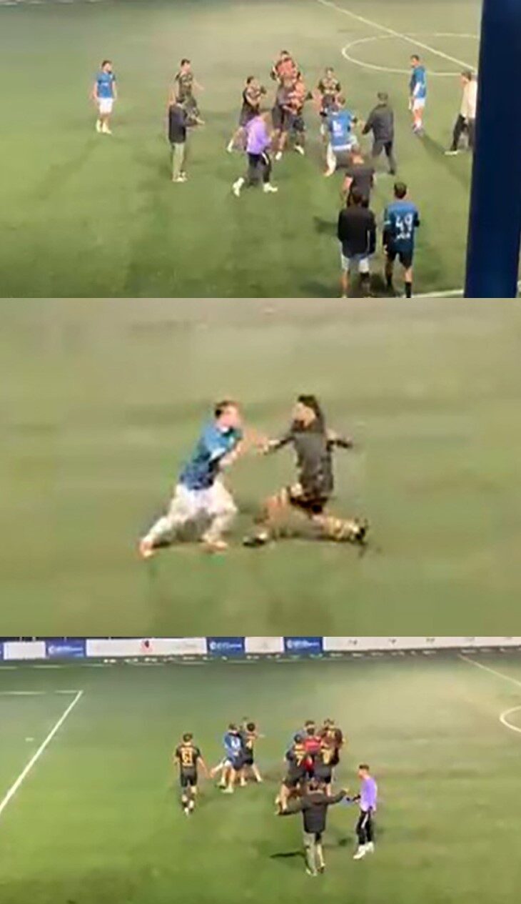 Kocaeli'nin İzmit ilçesindeki bir halı sahada düzenlenen maçta, iki kişi