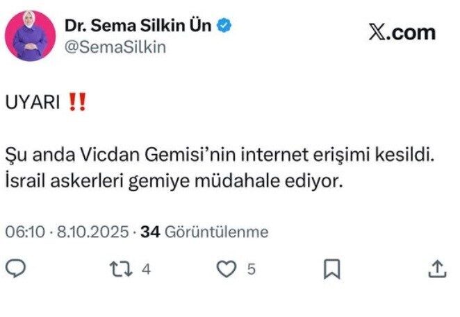 Denizli Milletvekili Sema Silkin Ün, İtalya'dan yola çıkan "Vicdan" gemisiyle