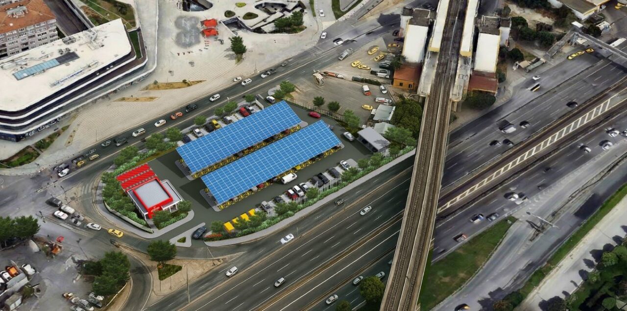 Güngören Merter'de hayata geçirilecek güneş enerjisiyle çalışan elektrikli araç şarj