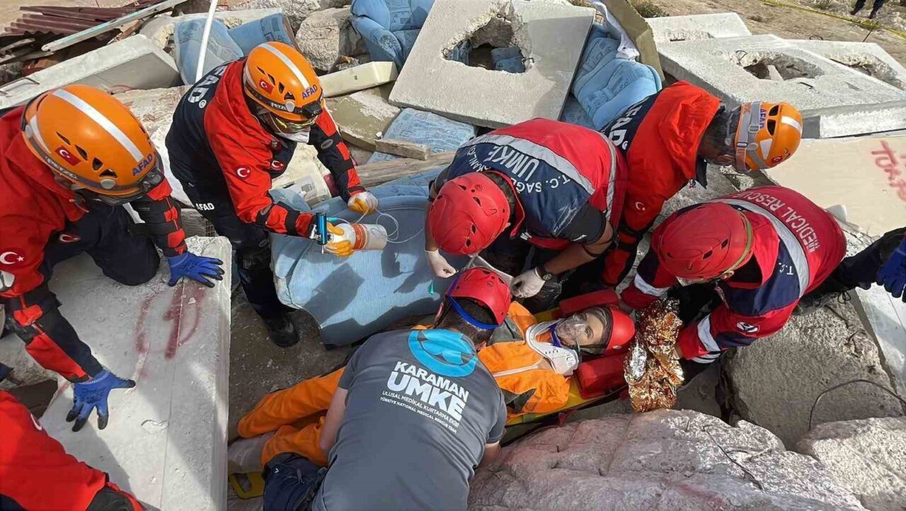 Karaman'da AFAD tarafından düzenlenen yerel tatbikat, 282 personel ve 65