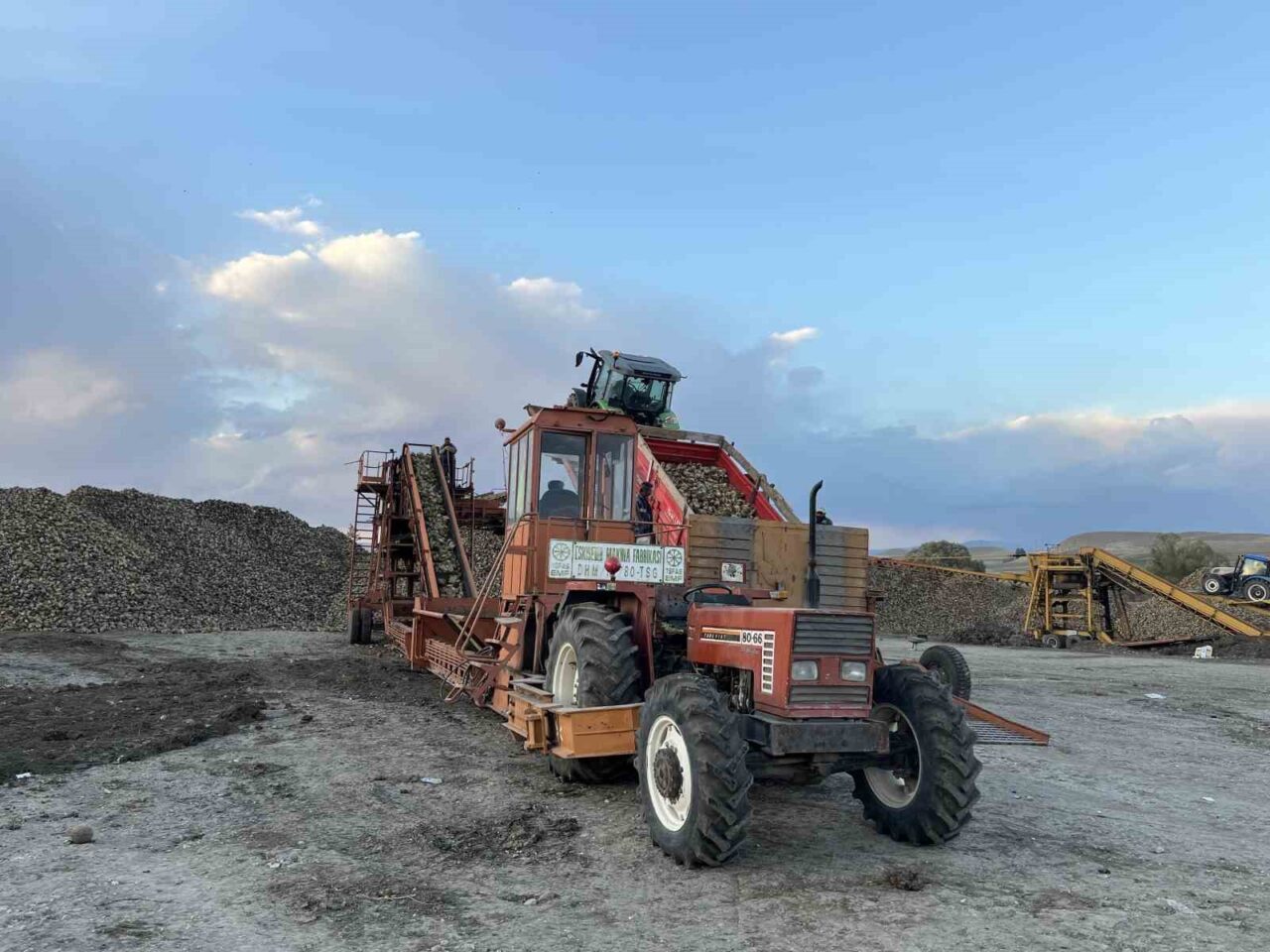 Kars'ta şeker pancarı hasadı sıcaklık düşüşü riski nedeniyle hızla devam