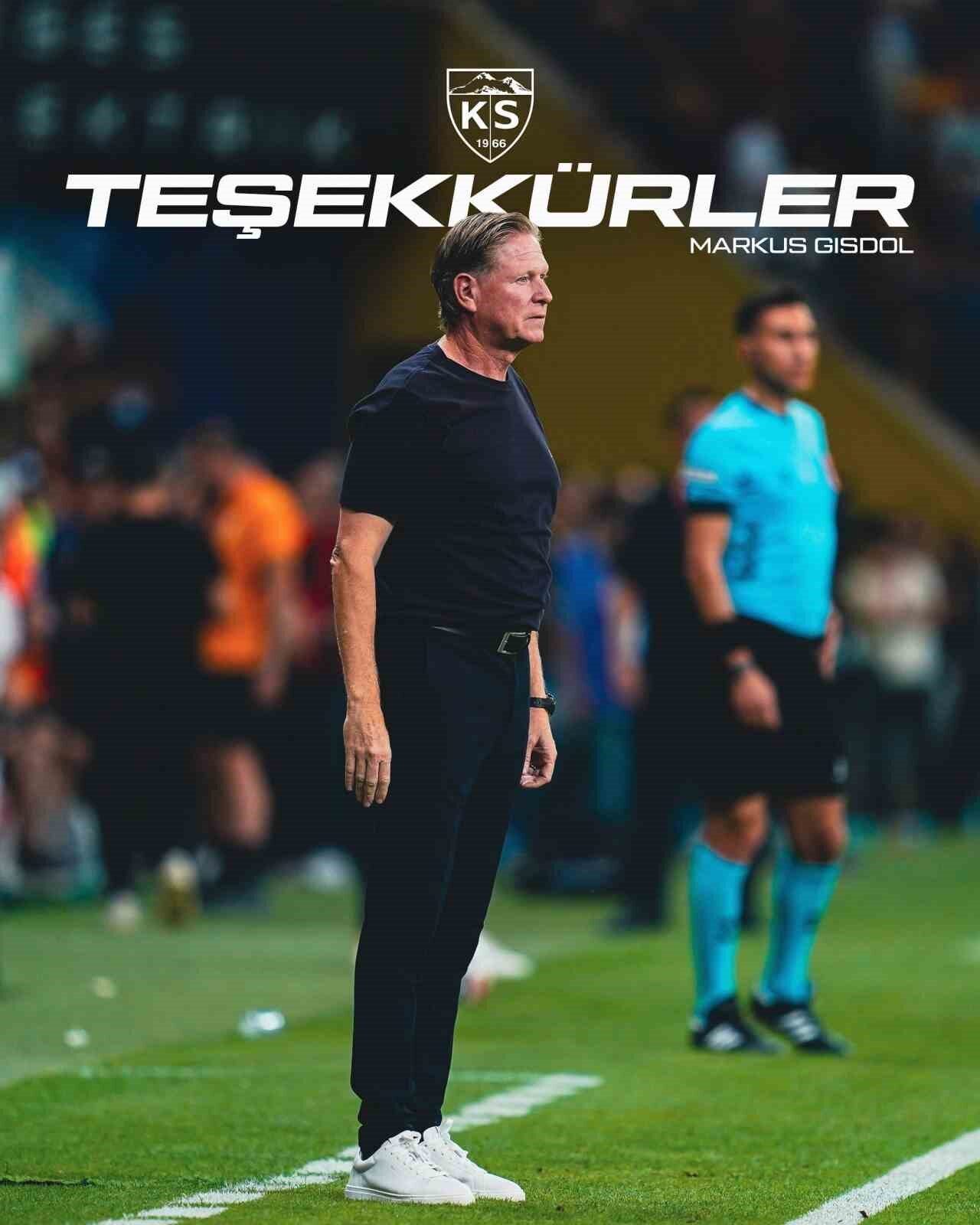 Kayserispor, Teknik Direktör Markus Gisdol ile yollarını ayırdığını duyurdu. Kulüpten