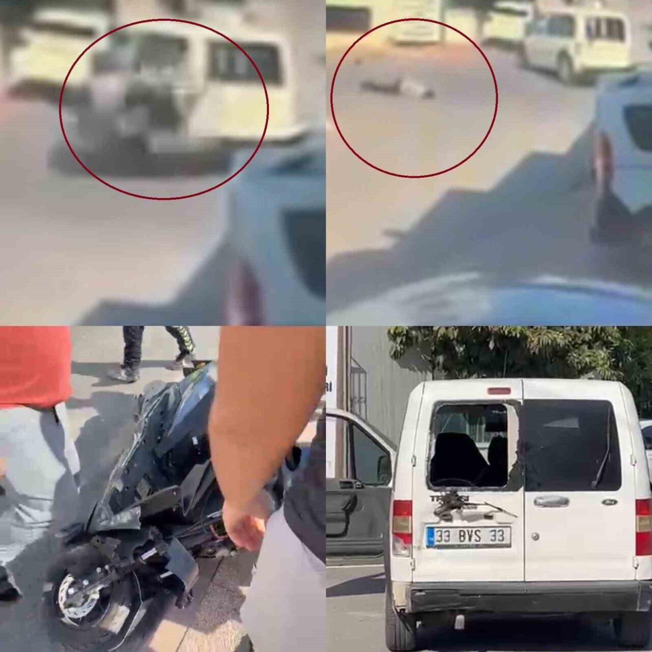 Mersin’de geri manevra yapan hafif ticari araç motosikletle çarpıştı, sürücü yaralandı