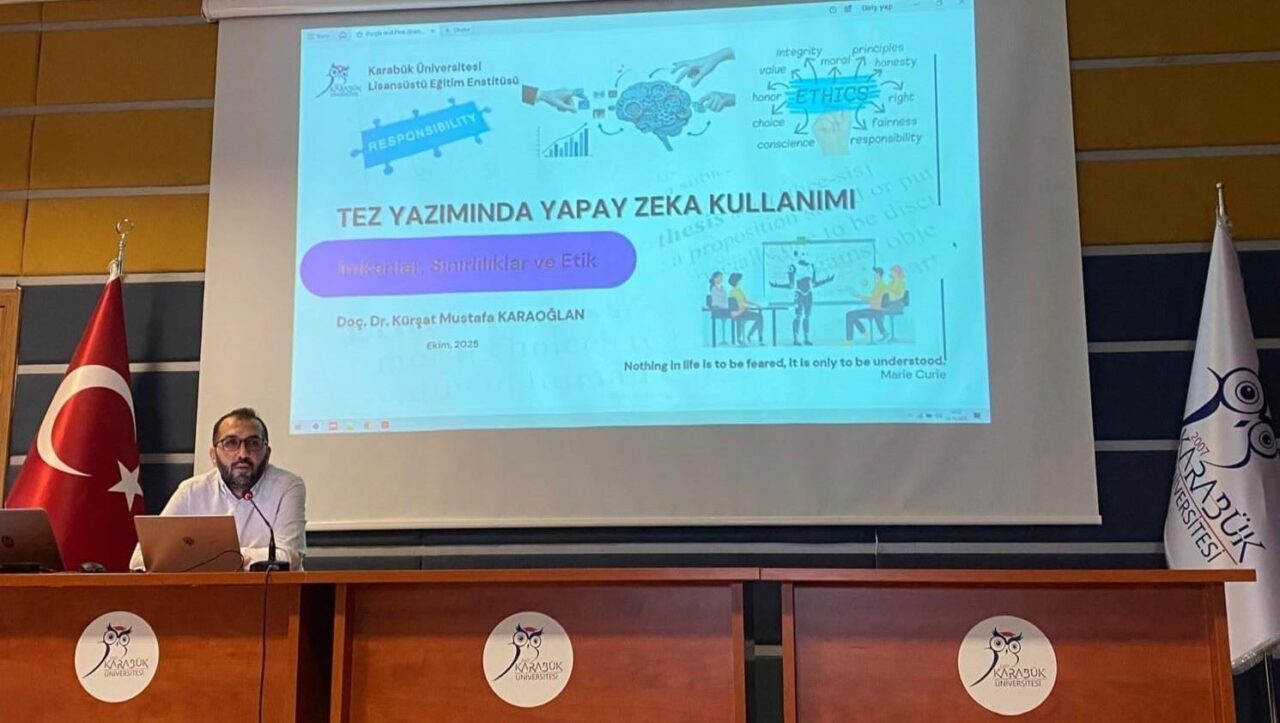 Karabük Üniversitesi'nde düzenlenen seminerde, tez yazımında yapay zekânın sunabileceği fırsatlar