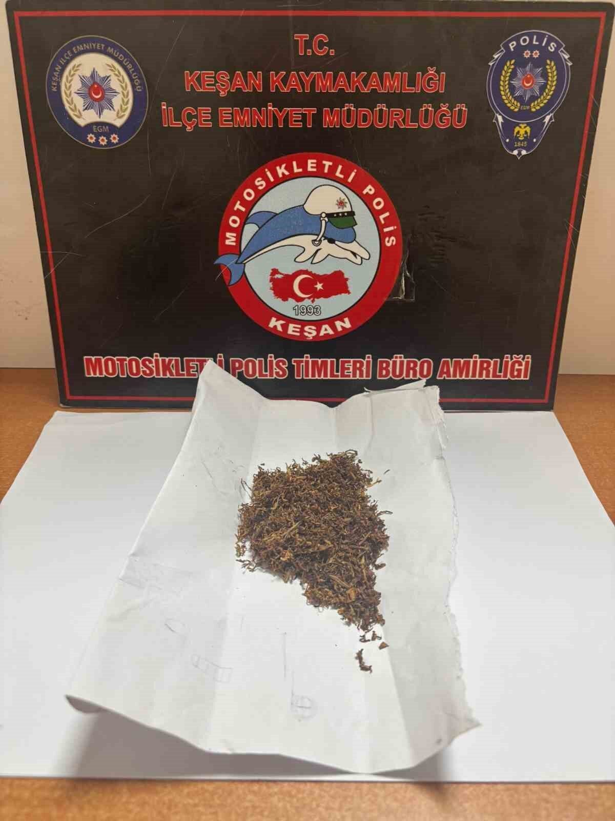 Edirne'nin Keşan ilçesinde polis, S.Ç. ve Y.D. isimli şüphelilerin üzerinde