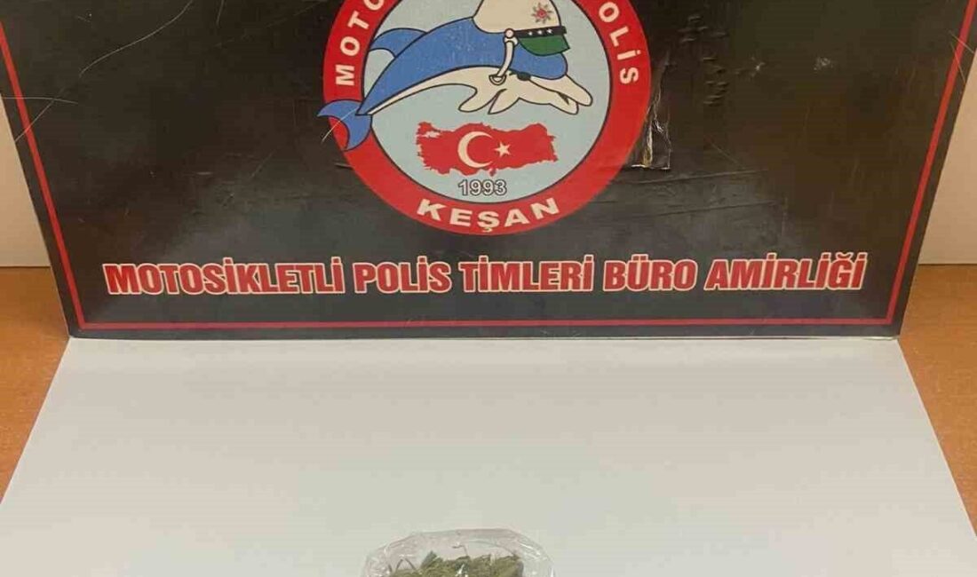 Edirne'nin Keşan ilçesinde polisin gerçekleştirdiği denetimlerde, Yörük Mahallesi'nde durdurulan F.V.'nin