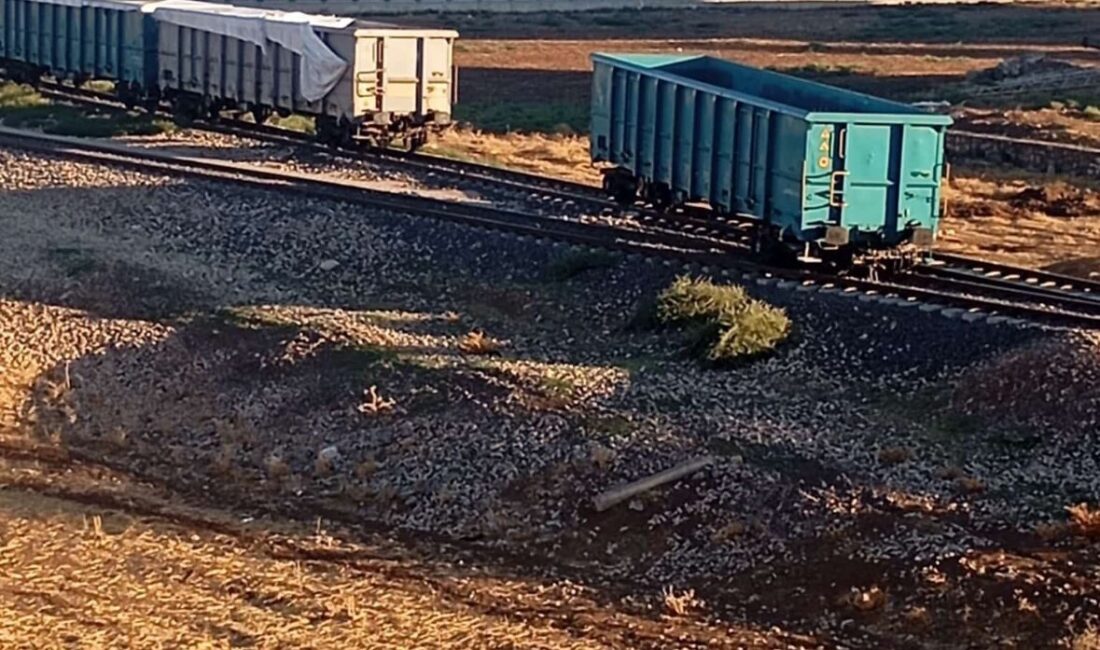 Siirt'in Kurtalan ilçesinde bir yük treninin vagonu, sebebi belirlenemeyen bir