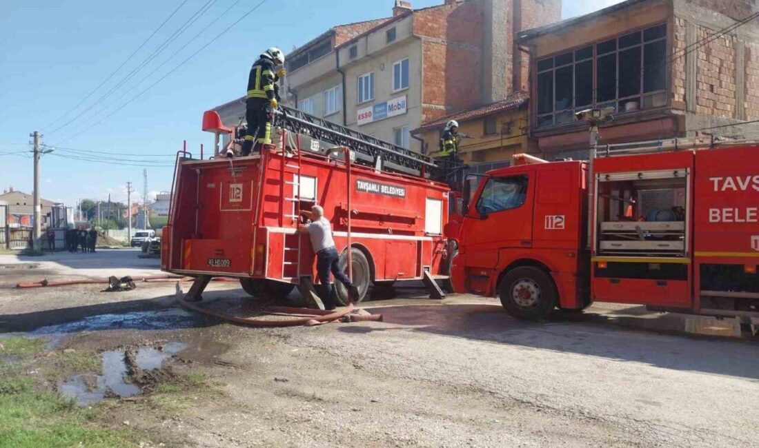 Kütahya'nın Tavşanlı ilçesindeki eski sanayi sitesinde bir iş yerinde çıkan