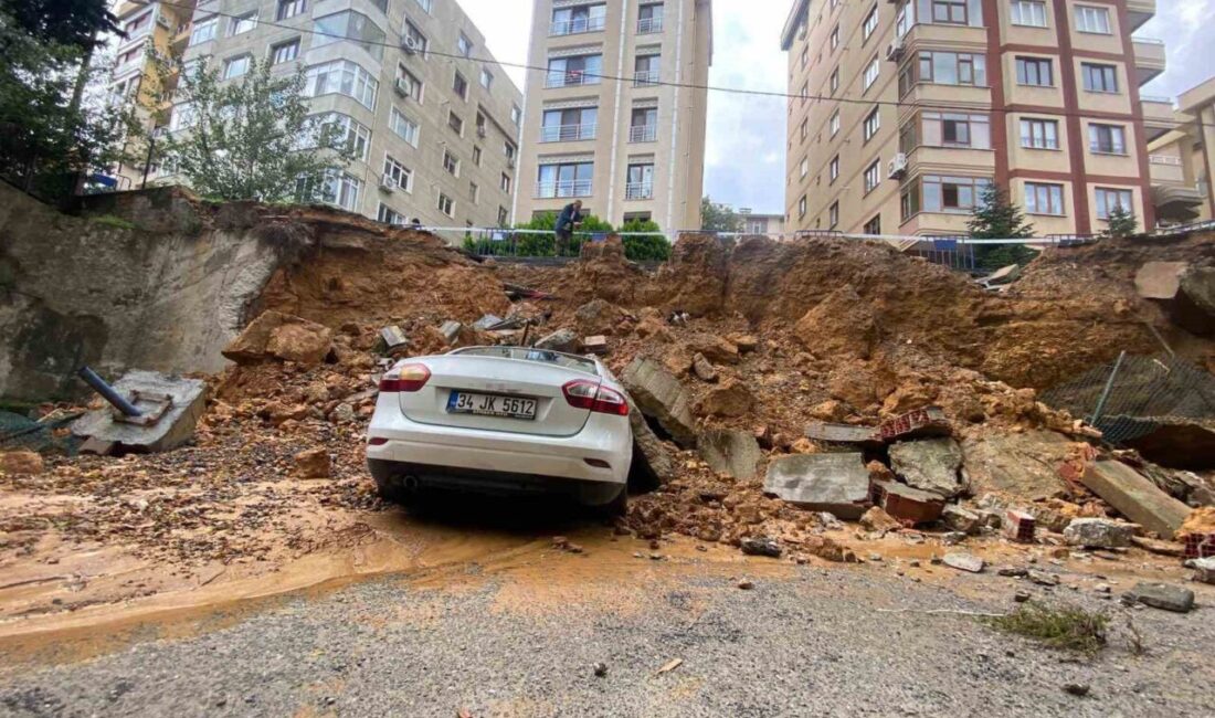 Maltepe’de Yağış Sonrası İstinat Duvarı Çöktü; 3 Araç Hasar Gördü Maltepe'de gece meydana gelen olayda, yağış sonrası bir binanın istinat