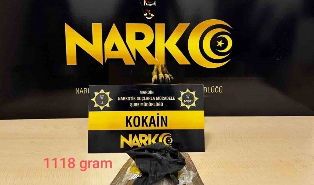 Mardin'de yapılan bir operasyonda 1 kilo 118 gram kokain ele
