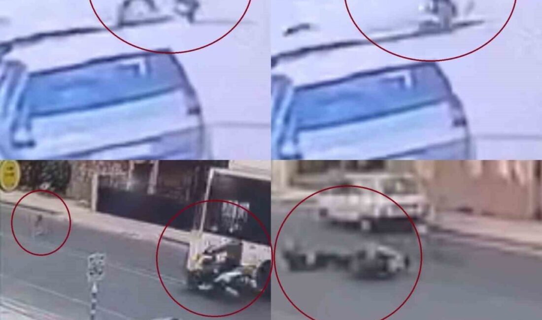 Mersin'in Toroslar ilçesinde meydana gelen iki motosiklet kazası güvenlik kameralarına