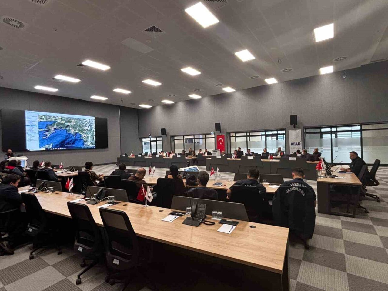 Muğla'da afet öncesi hazırlıklar kapsamında geçici barınma alanlarına yönelik bir